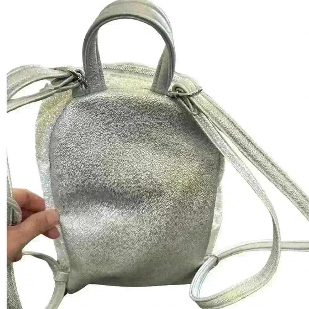 Justice Sparkly Mini Backpack – Silver Glitter, 8”x10” - Picture 4 of 6
